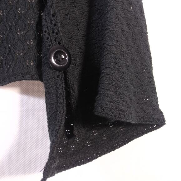 Maria Lisa Black Open Front Knit Sweater Crop Cardigan Size OS - Picture 4 of 5